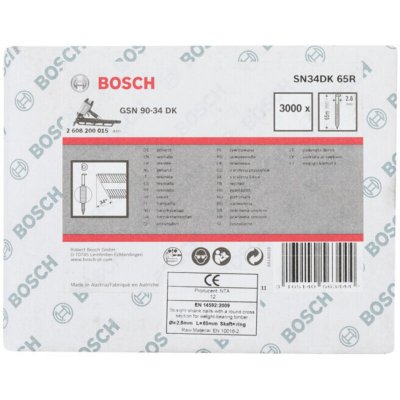 BOSCH  Accessories 2608200015 Clou pour Carton bitum&eacute; crant&eacute;, Gris, 65Rx2,8xmm,x65xmm