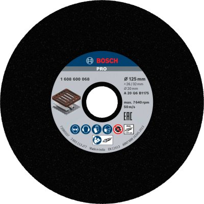 BOSCH  Accessories Meule pour Meuleuse Droite, 20 Grain, 20mm Al&eacute;sage