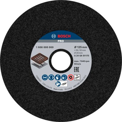 BOSCH  Accessories Meule pour Meuleuse Droite, 24 Grain, 20mm Al&eacute;sage