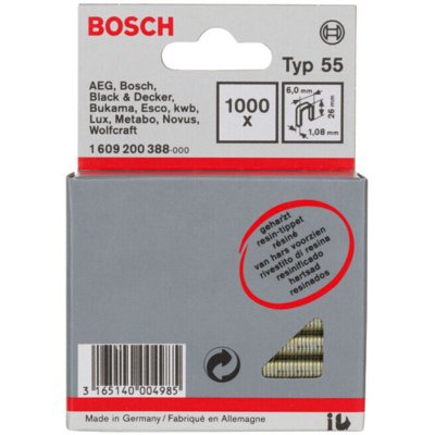 BOSCH  agrafe a dos &eacute;troit type 55 r&eacute;sin&eacute;e 6 x 1,08 x 26 mm x1000