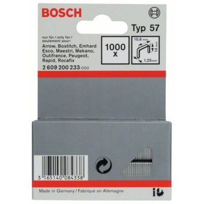 BOSCH  agrafes a fil plat type 57 - 10,6 x 1,25 x 14 mm
