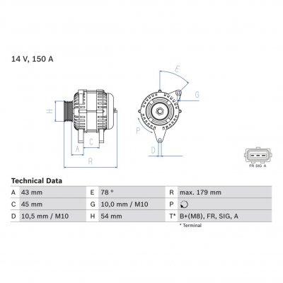 BOSCH  - Alternateur 0 986 049 161 - R&eacute;f. 0986049161
