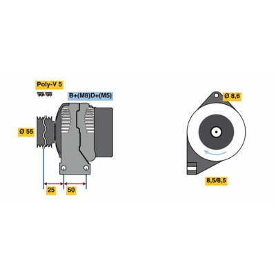 BOSCH  Alternateur 0 986 049 540 FIAT GRANDE