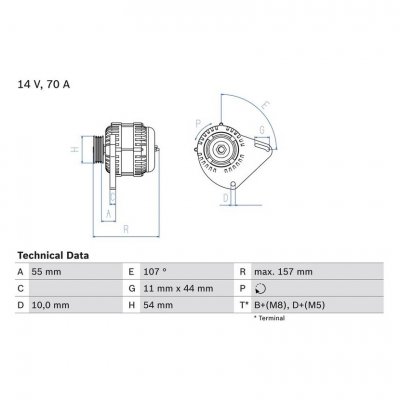 BOSCH  - Alternateur 0 986 080 490 - R&eacute;f. 0986080490