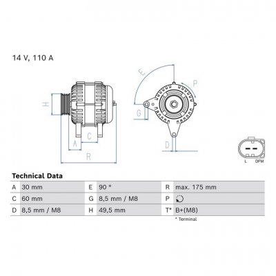 BOSCH  - Alternateur 0 986 082 940 - R&eacute;f. 0986082940