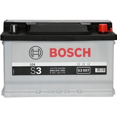 BOSCH  Batterie Auto S3007 70Ah 640A / + &agrave; droite