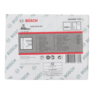 BOSCH  Clou en bande t&ecirc;te D SN34DK 75G 2,8 mm, 75 mm, galvanis&eacute;, lisse