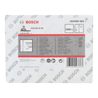 BOSCH  Clou en bande t&ecirc;te D SN34DK 90G 3,1 mm, 90 mm, galvanis&eacute;, lisse