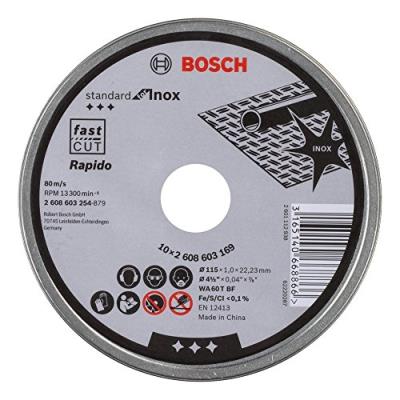 BOSCH  Cutting Disk Straight For Inox Rapido In Dose 10x115.1 Mm Gris