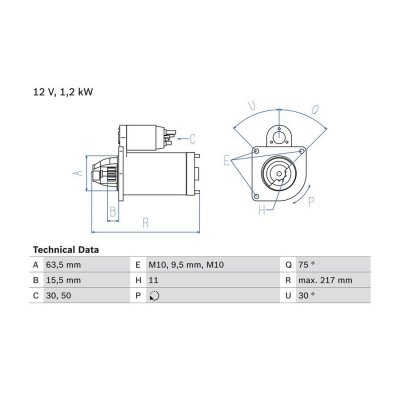 BOSCH  D&eacute;marreur 0 986 022 131 MAZDA 3