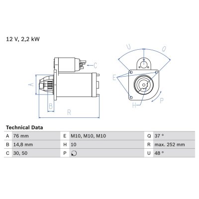 BOSCH  D&eacute;marreur 0 986 022 631 FORD FOCUS