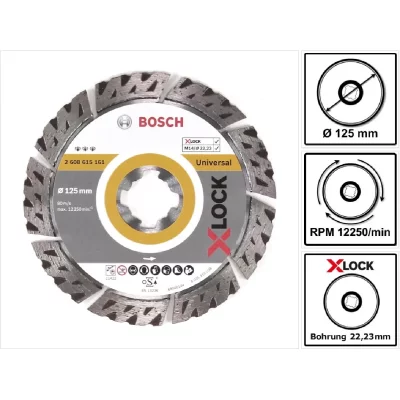 BOSCH  Disque &agrave; tron&ccedil;onner diamant&eacute; X-LOCK 125mm - Best for Universal
