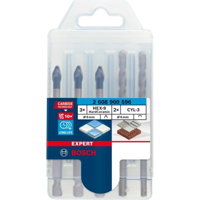 BOSCH  Expert Hex-9 Hardceramic Mix 6 Mm Tile Drill Set 5 Units Argent&eacute;