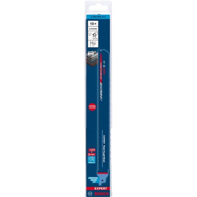BOSCH  Expert S1255chc Thick Tough Metal Blade Saw Cut 10 Units Bleu