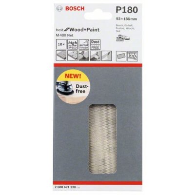 BOSCH  feuille abrasive - 93 x 186 mm - grain : 180