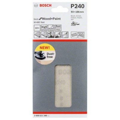 BOSCH  feuille abrasive - 93 x 186 mm - grain : 240