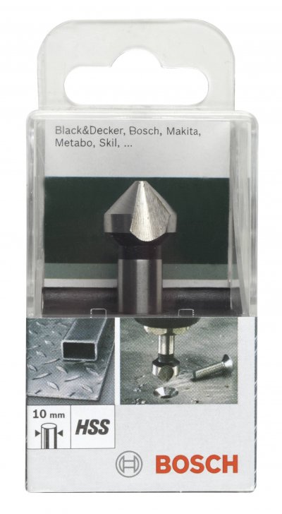 GENERIQUE Bosch Fraise conique &agrave; lamer HSS &agrave; 3 taillants DIN 335 Diam&egrave;tre 10,4 Queue 6 mm