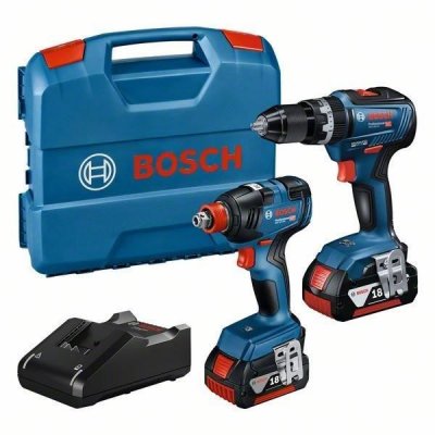 BOSCH PROFESSIONAL Bosch Gdx 18v-200+gsb18v-55 Professional L-boxx Impact Driver Argent&eacute;