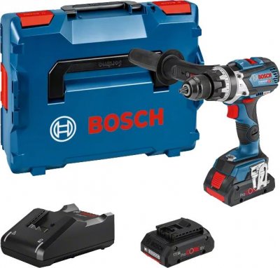 BOSCH  Gsb18v-110c+como+2x4.0ah Proc+gal18v Hammer Drill Argent&eacute;