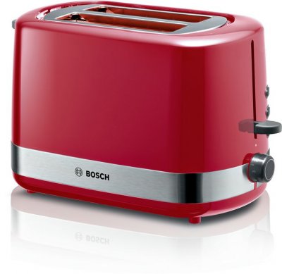 BOSCH  Haushalt TAT6A514 Grille-pain avec grille sp&eacute;ciale viennoisieries rouge, acier inoxydable
