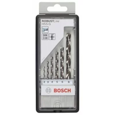 BOSCH  Hss-g Din338 2-8 Drill Bit 6 Units Clair,Argent&eacute;