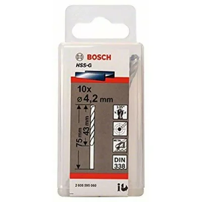 BOSCH  Hss-g Din338 4.2x43x75 Mm Drill Bit 10 Units Argent&eacute;