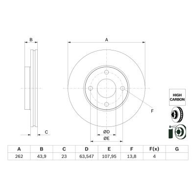 BOSCH  Jeu de 2 disques de frein 0 986 479 F70