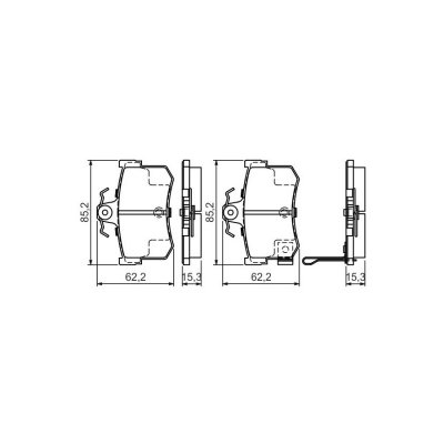 BOSCH  Jeu de plaquettes de frein arri&egrave;re 0 986 424 568 MG MG