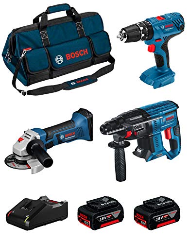 JG TODOTALADROS BOSCH Kit 18V BK304BAG (GBH 18V-21 GSB 18V-21 GWS 18-125 V-LI 2 x 4,0 Ah GAL18V-40 Sac)