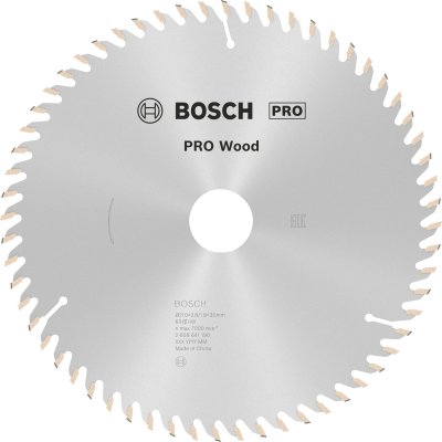 BOSCH  Lame De Scie Circulaire 210X30, 60 Dents