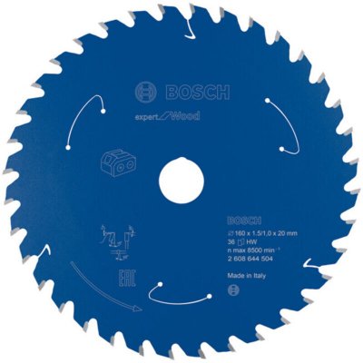 BOSCH  Lame de scie circulaire Expert for Wood, 160 x 1,5-1 x 20, 36 dents - 2608644504