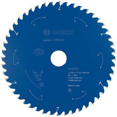 BOSCH  Lame de scie circulaire Expert for Wood, 216 x 1,7/1,2 x 30, 48 dents - 2608644521
