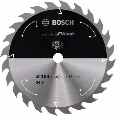 AMICA Bosch Lame de scie circulaire Standard for Wood pour scies sans fil 184x1.6/1.1x16, T24 - 2608837698