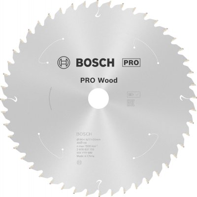 BOSCH  Lame de scie circulaire Standard for Wood pour scies sans fil 190x1.6/1.1x20, T48 - 2608837705