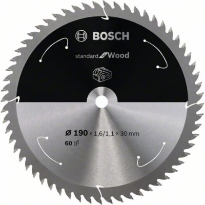 AMICA Bosch Lame de scie circulaire Standard for Wood pour scies sans fil 190x1.6/1.1x30, T60 - 2608837711