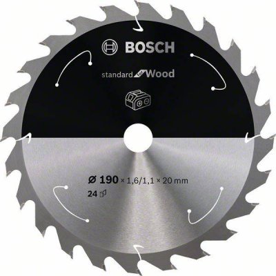 BOSCH  - Lame de scie circulaire standard pour bois, 190x1.6 / 1.1x20, 24 dents