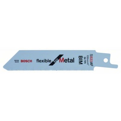 BOSCH  Lame de scie sabre courte flexible pour m&eacute;tal S522AF - x 5