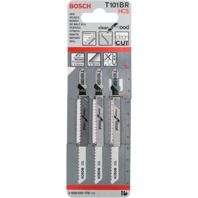 BOSCH  Lame de scie sauteuse 100mm HCS - T 101 BR Clean for Wood
