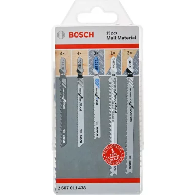 BOSCH  Lames de scie sauteuse, Multi Material-Pack, 15-pce - 2607011438