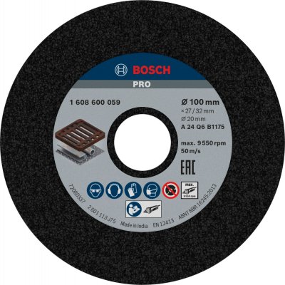 BOSCH  Meule assiette PRO Metal, 100 x 27 x 20 mm, G24 1608600059