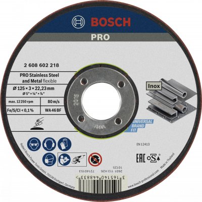 BOSCH  Meule semi-flexible WA 46 BF, 125 mm, 22,23 mm, 3,0 mm