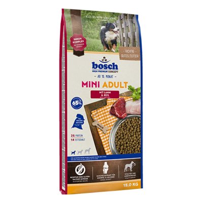 BOSCH HIGH PREMIUM CONCEPT Bosch Mini Croquette Agneau/Riz pour Chien Adulte Petite Race 15 kg