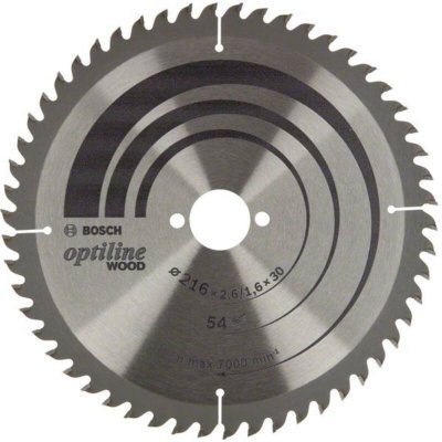 BOSCH  Optiline 216x30x2.6/1.6x54t Wood Circular Disc Argent&eacute;