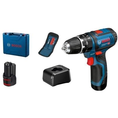 BOSCH  Perceuse &agrave; percussion sans fil GSB 12V-15, 2x2.0Ah - 06019B690J