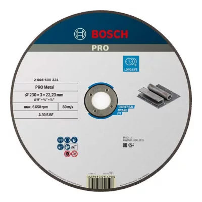 BOSCH  Professional 2608600324 Disque &agrave; Tron&ccedil;onner, Grey, 230 mm 3,0 mm