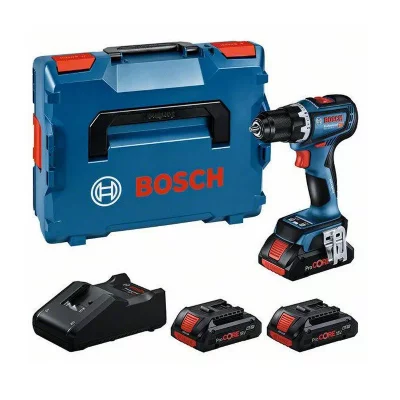 BOSCH  Professional Gsr 18v-90 C 3x4ahpc + Gal18v-40 L-boxx Cordless Impact Drill Argent&eacute;