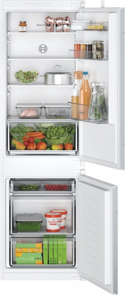 BOSCH  R&eacute;frig&eacute;rateur combin&eacute; int&eacute;grable &agrave; glissi&egrave;re 267l blanc - KIV86NSE0