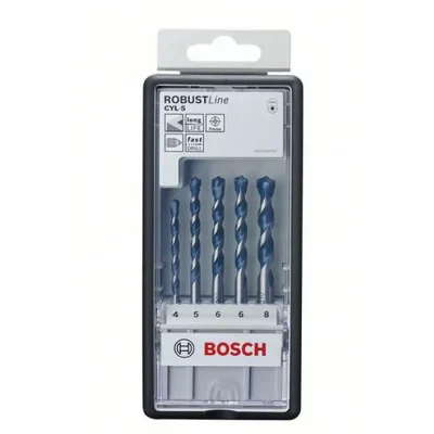 BOSCH  Robustline Concrete Set Cyl-5 4-8 Mm 5 Pieces Gris