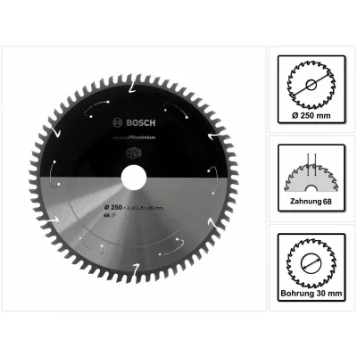BOSCH  - Scie circulaire type de lame pour l'aluminium, 250x2.4 / 1.8x30, 68 dents