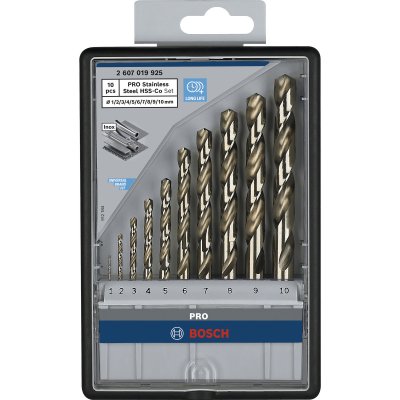 BOSCH  Set de 10 forets &agrave; m&eacute;taux rectifi&eacute;s HSS-G Robust Line